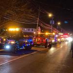 Christmas parade on street