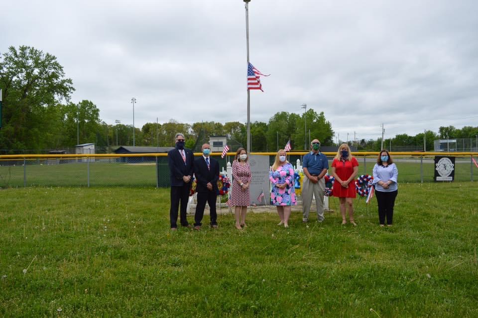 Flag at half staff at Memorial Day Celebration